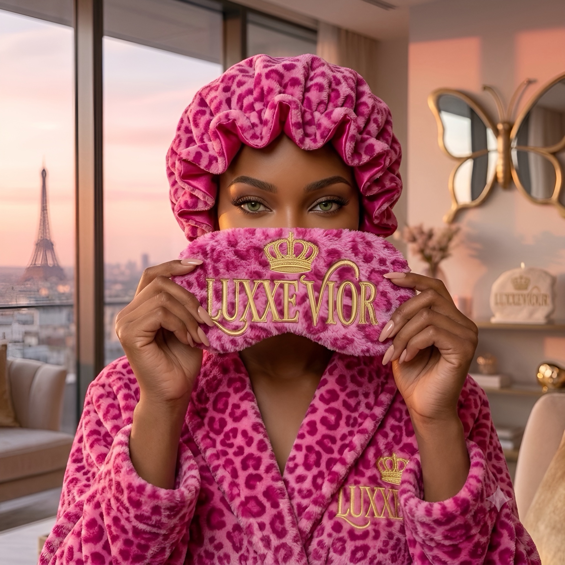 Pink Leopard 3D eye mask